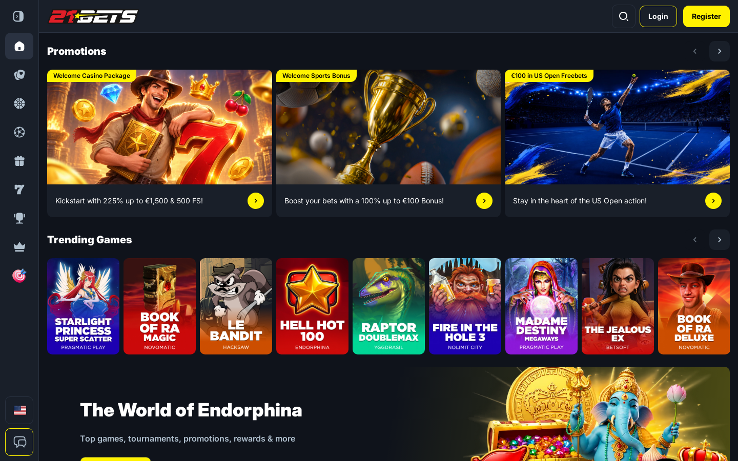 21Bets homepage