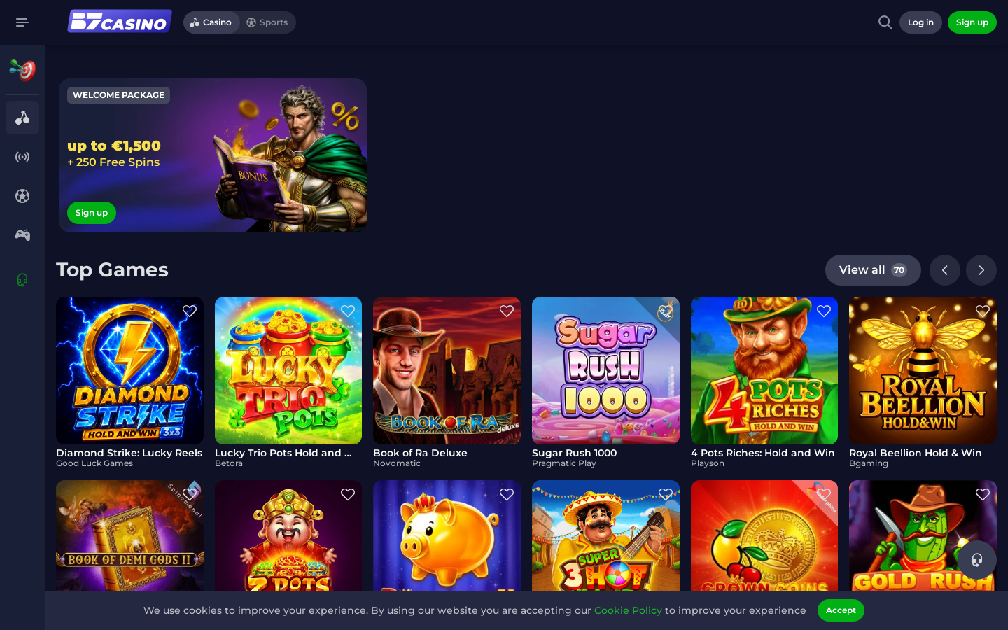 B7 Casino homepage