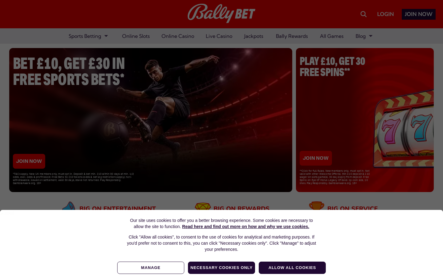 Ballycasino homepage