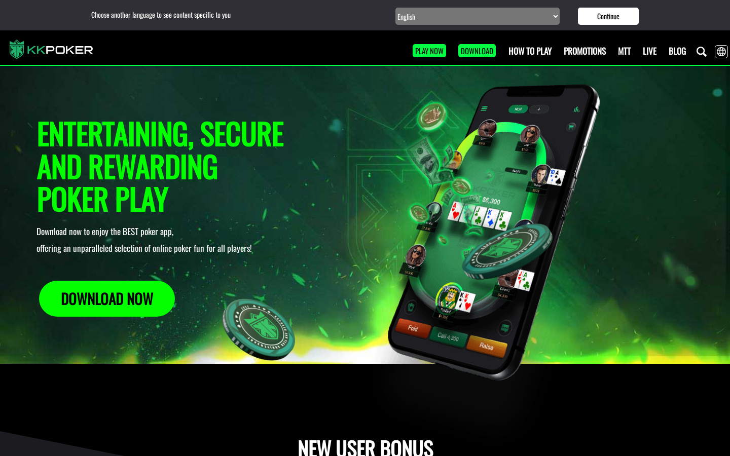 KKPoker homepage