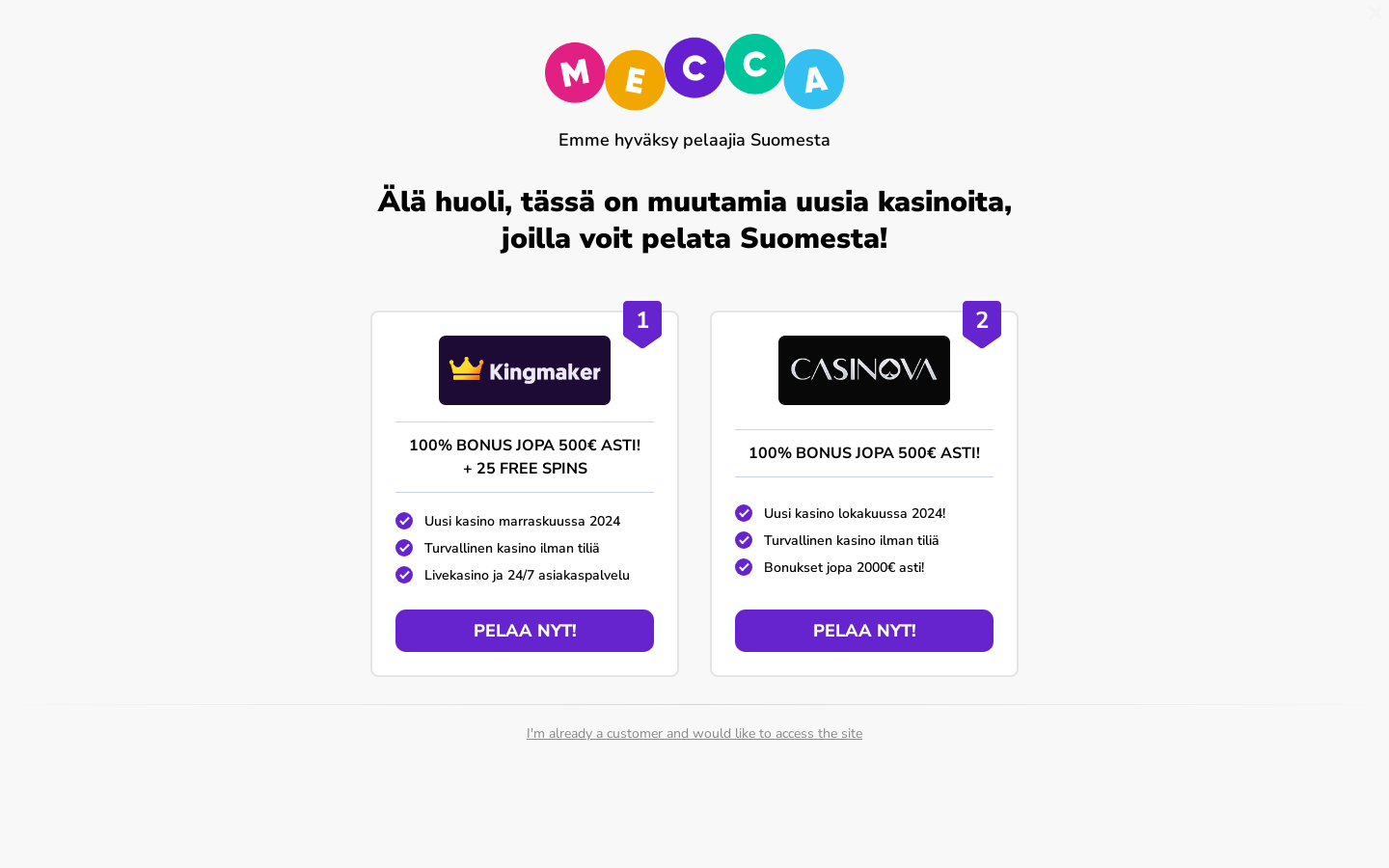 Meccabingo homepage